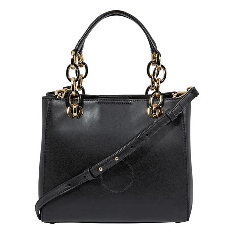 michael kors tasche cynthia schwarz|Cynthia Small Leather Satchel .